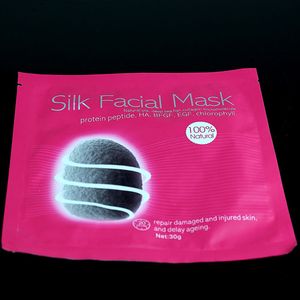 Máscara Facial de seda 5 pçs / lote Natural De Seda Do Mar Profundo Micromolécula de Colágeno Reparação Danificado Envelhecimento Da Pele Dada Envelhecimento 30g v linha Máscara Facial