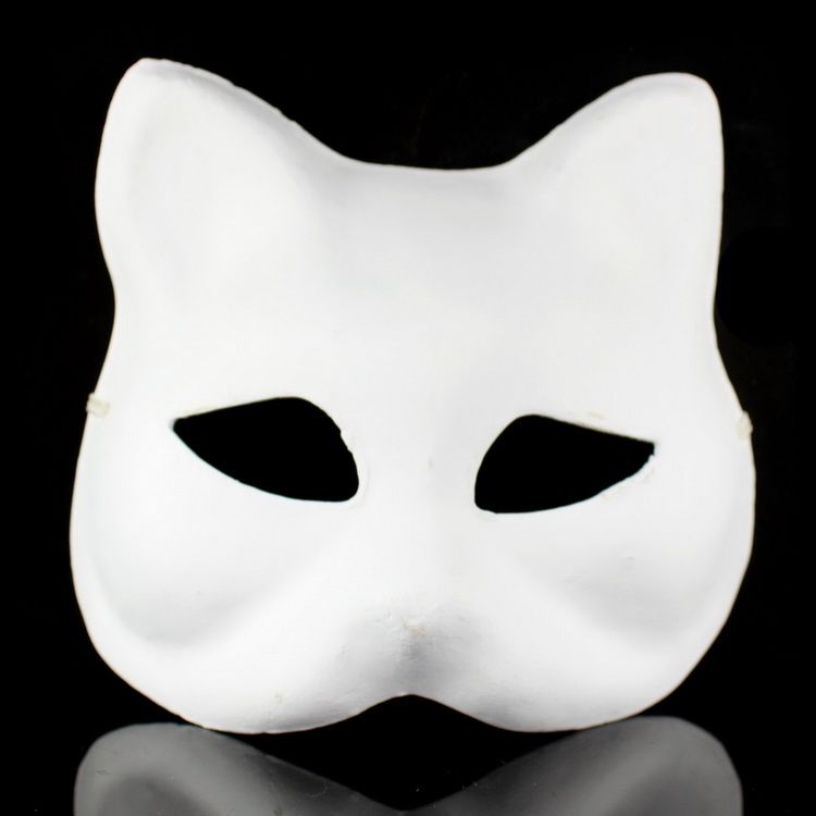 Animal Plain White Masks Diy Environmental Pulp Masks Fine Art Painting ...
