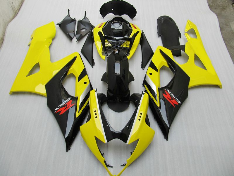 7 هدايا + مقعد الطربوش الأصفر طقم fairings الأسود لعام 2005 2006 GSX-R1000 K5 GSXR1000 GSXR 1000 05 06 RX