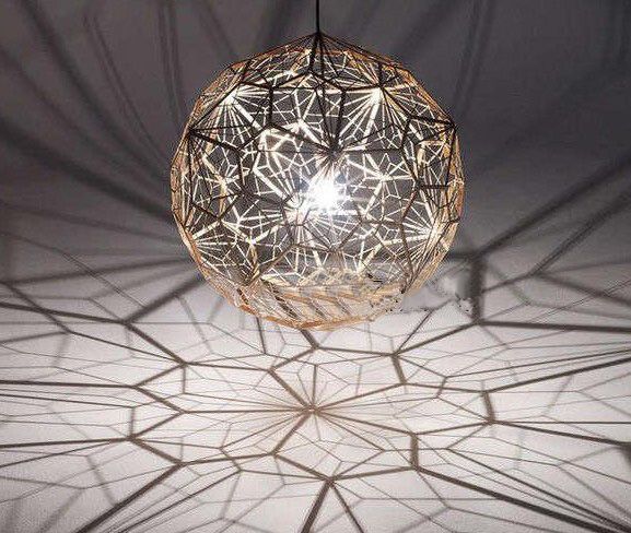 Modern Fashion Web Network Silver Rose Gold Stainless Steel Pendant Lamp Dining Room Living Room Chandelier Dia 650mm Pendent Lighting Pendant Light