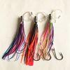 Vissen lokken zachte octopus rok aas zee fshing tackle trollen vissen lokken koperen hoofd dubbele rokken met lne en haak 6.5 inch / 40 g