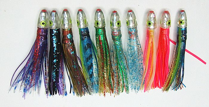 Nouveau poulpe jupe appâts de pêche leurres de pêche pêche à la traîne en mer leurres résine tête double jupe 4 pouces/6.5g couleur mélangée