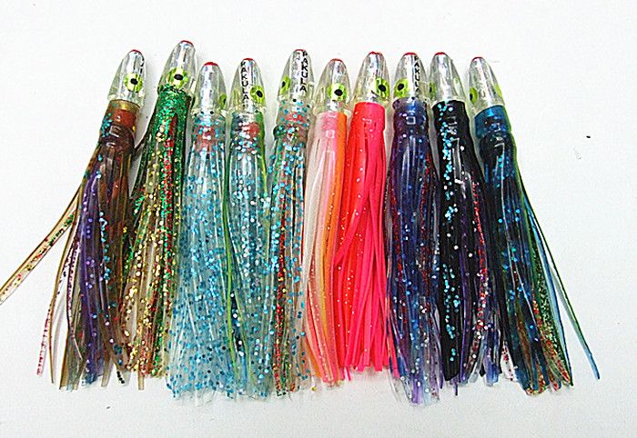 Nouveau poulpe jupe appâts de pêche leurres de pêche pêche à la traîne en mer leurres résine tête double jupe 4 pouces/6.5g couleur mélangée