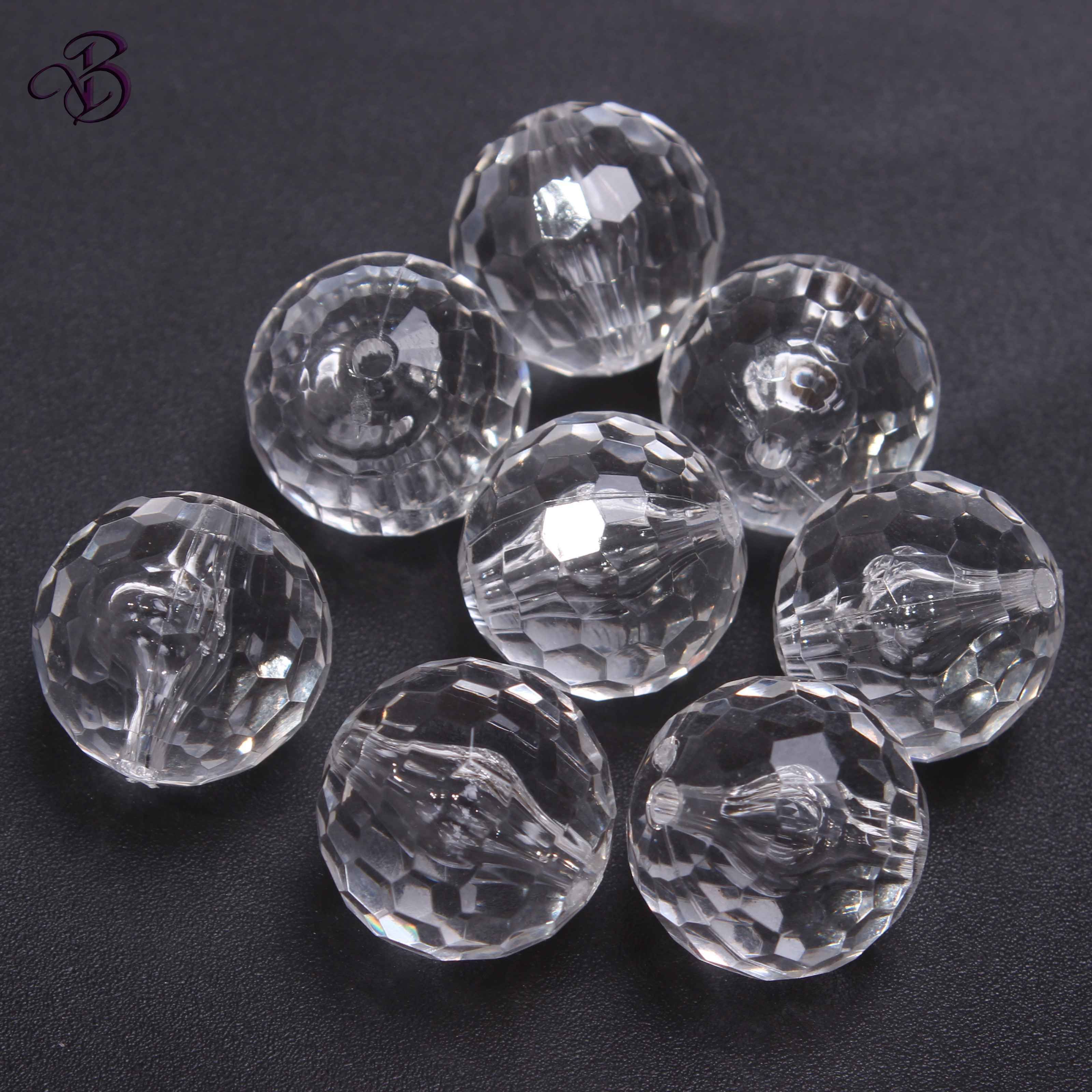 20mm Clear Acrylic Faceted Beads Newest For Jewelry / From Vcbeads, 0.13