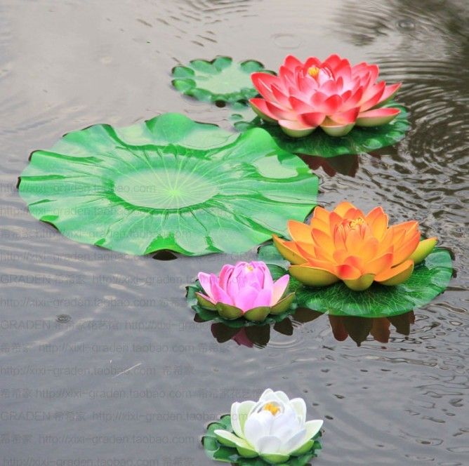 29CM Simulation Lotus Flower Artificial Silk Lotus Floating Water