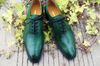 Dress shoes Oxfords shoes Men's shoes Genuine Leather Custom Handmade men Shoes color Green Hot sale HD-0119