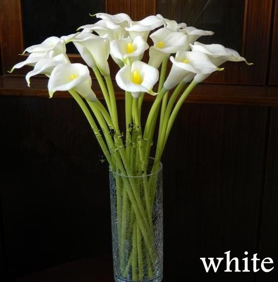 12 adet Calla lily Pembe / Beyaz / Bordo / Sarı Gerçek Dokunmatik Calla Lilyum Callas Çiçek Yapay Aimulation Dekoratif Çiçekler