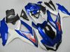 Blue White Red Fairing Kit för GSXR 600 750 2008 2009 K8 GSXR600 GSXR750 08 09 10 Anpassad färg