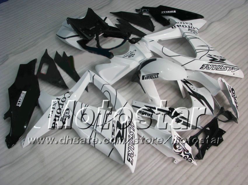 S67 Kara Beyaz Korona Suzuki GSXR 600 750 2008 2009 K8 GSXR600 GSXR750 08 09 10 GSX-R750 GSX-R600 Fairings