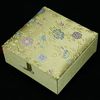 Silk Brocade Jewellery Gift Boxes Square Cotton Filled Keepsake Box High End Bangle Bracelets Box 2pcs/lot Mix Color Free