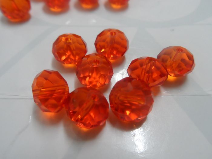 Gratis schip! 72 stks veel 10mm oranje kristallen ronde glas losse kralen mode DIY sieraden vinden