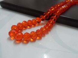 Free ship!72pcs lot 10mm orange crystals round glass loose Beads fashion DIY Jewellery finding