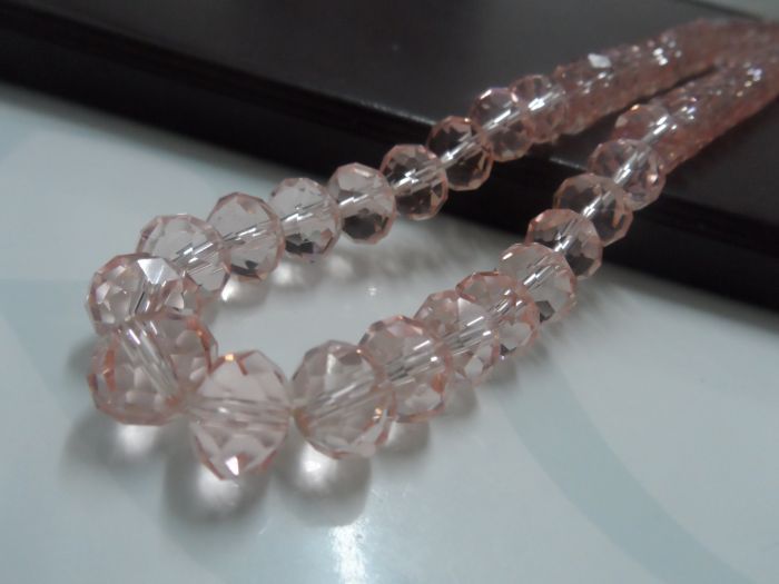 Navio livre! 72 pçslote 10mm luz rosa cor cristais rodada vidro solto Beads moda jóias DIY encontrar