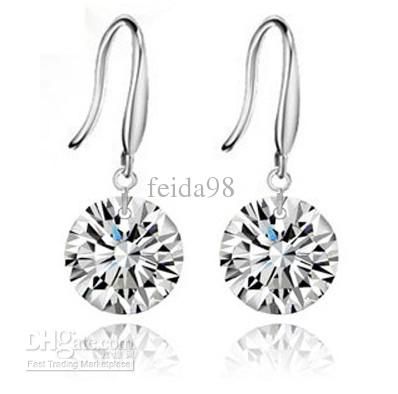 2018 Hot Diamond Earrings Korean Jewelry Silver Jewelry Natural Crystal ...