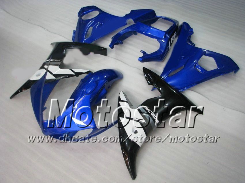 5 Yamaha için Hediye Kaplama Kiti 2003 2004 YZF-R6 03 04 YZFR6 YZF R6 YZF600 Mavi Siyah Fairings Vücut Kiti ZS36