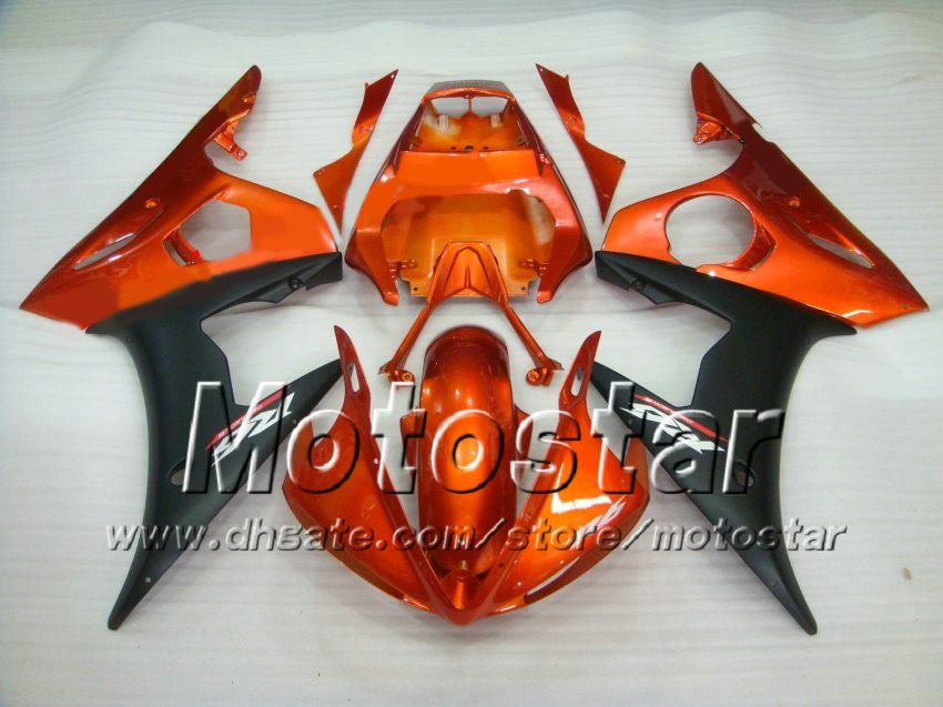 5 cadeaux kit de carénage de course pour YAMAHA 2003 2004 YZF-R6 03 04 YZFR6 YZF R6 YZF600 orange rouge noir carénage kit carrosserie zs43