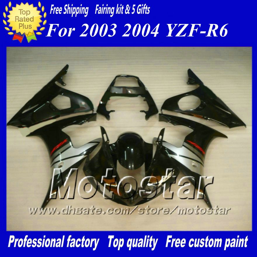 5 kit de carenagem de corrida de alta qualidade para yamaha 2003 2004 yzf-r6 03 04 yzfr6 yzf r6 yzf600 kit de carenagem personalizado zs49