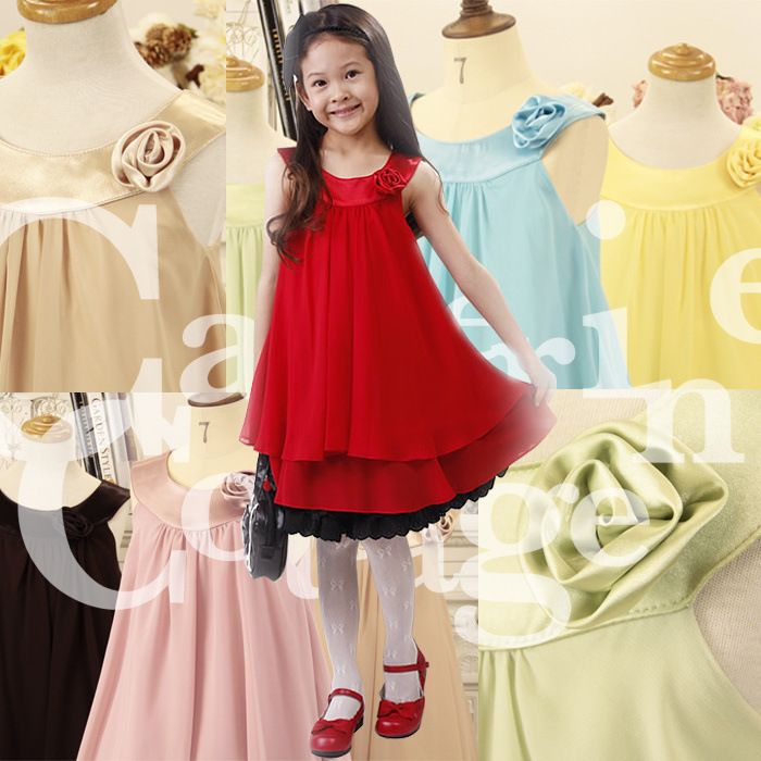 Beautiful Girls Dress/Rosette Princess Dress/Baby Chiffon Dress From ...