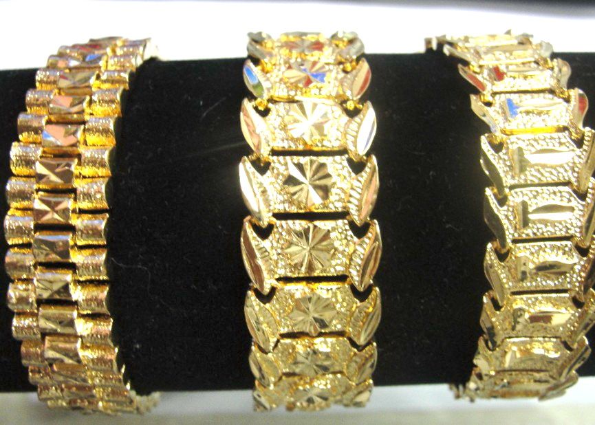 3 style Choose Brand new MEN 24K YELLOW GOLD GEP SOLID FILL GP BRACELET Fashion Men Gold Bracelet 8"