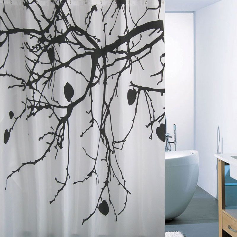 Branch Printed Fabric Shower Curtain Polyester Waterproof With Free Branch Printed Fabric Shower Curtain Polyester Waterproof With Free Hooks Bath Bathroom 18 47 Piece On