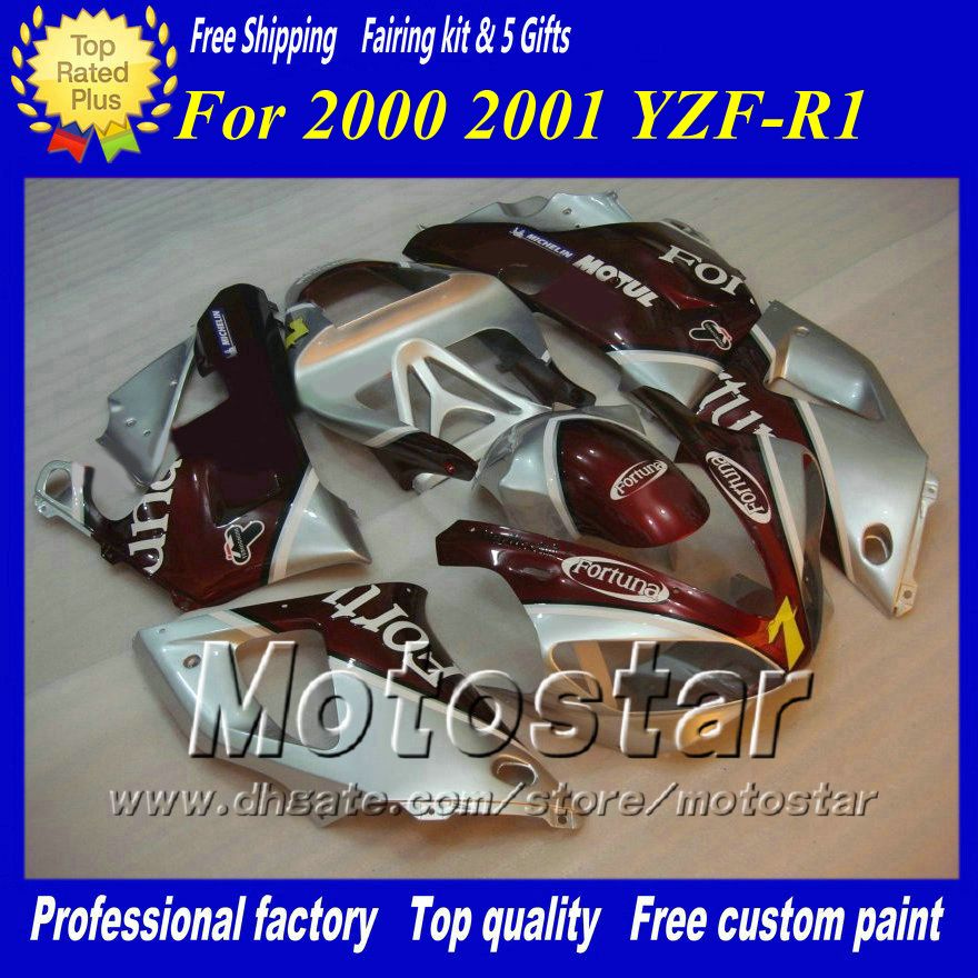 ヤマハ2000 2001 YZF-R1 00 01 YZFR1 00 01 YZF R1 YZFR1000フェアリングセットZS85のカスタムレーシングバイクフェアリング