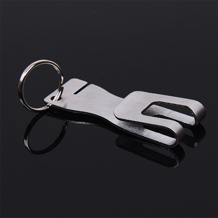 Universal Metal Clip Bottle Opener Cord Wrapper Wallet Belt Pocket Clip