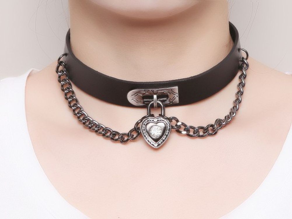 Leather Crystal Necklace Leather Crystal Necklace