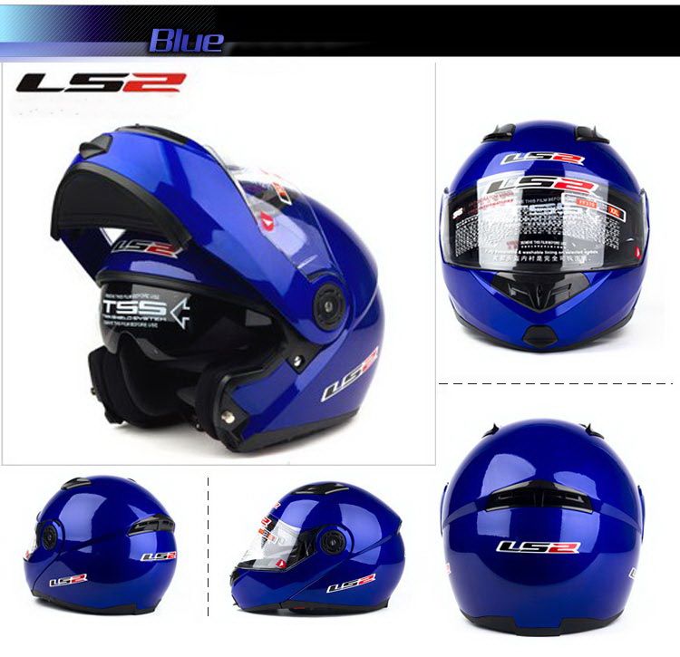 ECE DOT LS2 Undrape Face Helmet Motorcross Helmet With ABS And Blue Color Motorbike Helmet Ls2