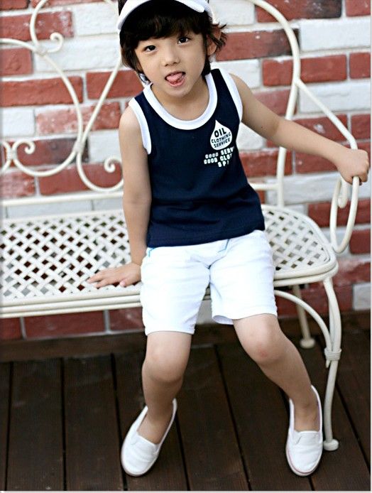 Childrens Tank Tops Boys Versatile Short Sleeve Tanks O Neck Tops For