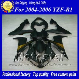 Road racing fairing kit for YAMAHA 2004 2005 2006 YZF-R1 04 05 06 YZFR1000 flat black Fairings