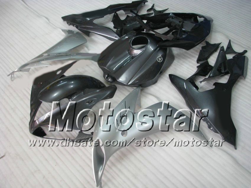 2004 2005 2006 için Siyah Siver Abs Bodywork 2006 YZF R1 YZFR1 04 05 06 YZF-R1 Tam Kaplama Kiti +Ücretsiz Hediye