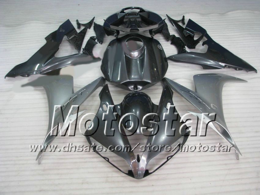 Black Siver ABS Bodywork لعام 2004 2005 2006 YZF R1 YZFR1 04 05 06 YZF-R1 Full Fairing Kit +Home Gift