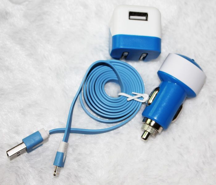 3 In 1 Travel Kit For Ipad 4 Ipad Mini US Wall Charger + Car Charger