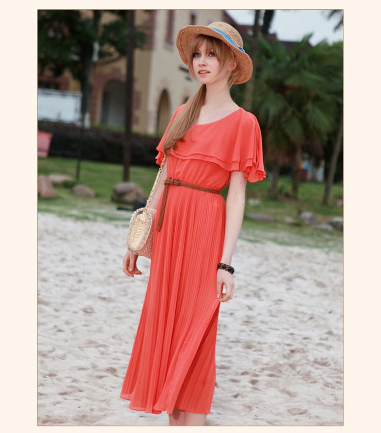 2013 Beach Party Dresses Bohemia Chiffon Ruffles A_line Sexy Long Dress ...