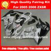 تخصيص مجموعة fairings abs لكوازاكي ZX6R 05 06 Ninja ZX 6R 2005