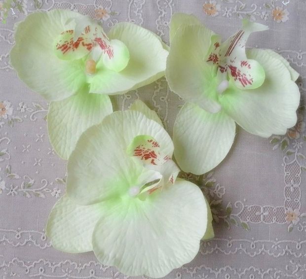 Têtes de fleurs orchidées en soie mignons 910cm papillon phalaenopsis orchidées fleurs de tissu artificiel pour le bouquet de mariée bricolage juif1193861