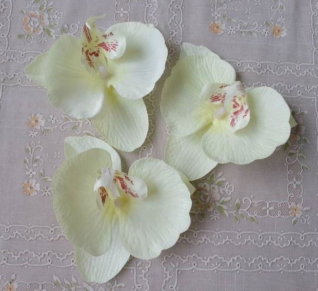 Têtes de fleurs orchidées en soie mignons 910cm papillon phalaenopsis orchidées fleurs de tissu artificiel pour le bouquet de mariée bricolage juif1193861