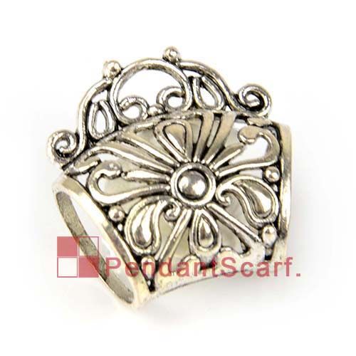 

12PCS/LOT, Top Popular DIY Jewellery Necklace Scarf Findings Alloy Flower Slide Holding Tube Bails Charm, Free Shipping, AC0197, Bronze;silver