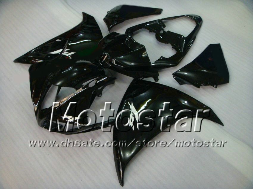 Alla Gloss Black Fairings för Yamaha 2009 2010 2011 YZF R1 YZFR1 09 10 11 YZF-R1 Full Fairing Kit