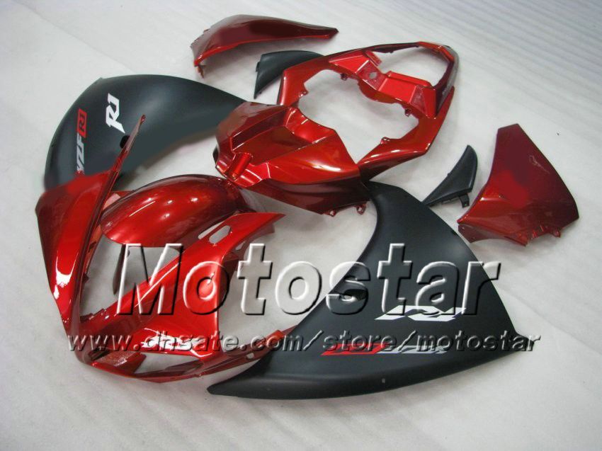 Carenados rojo negro mate para Yamaha 2009 2010 2011 YZF R1 YZFR1 09 10 11 YZF-R1 kit de carenado completo + regalo