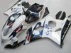 White Blue Corona Fairing Kit för Suzuki GSXR 600 750 2004 2005 K4 GSXR600 GSXR750 04-05 R600 R750