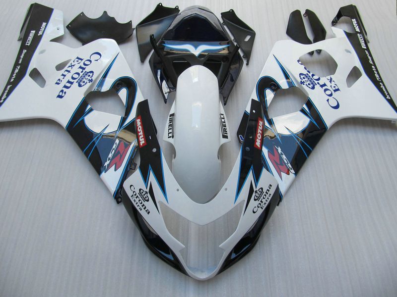 White Blue corona fairing kit for Suzuki GSXR 600 750 2004 2005 K4 GSXR600 GSXR750 04-05 R600 R750