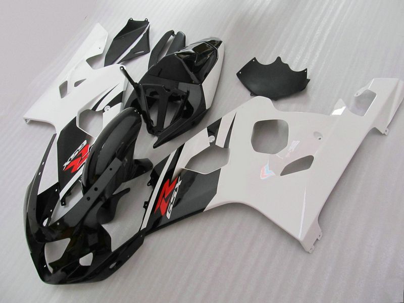 S6492 Black White Fairing Kit för 2004 2005 GSXR 600 750 K4 GSXR600 GSXR750 04 05 GSX R600 R750