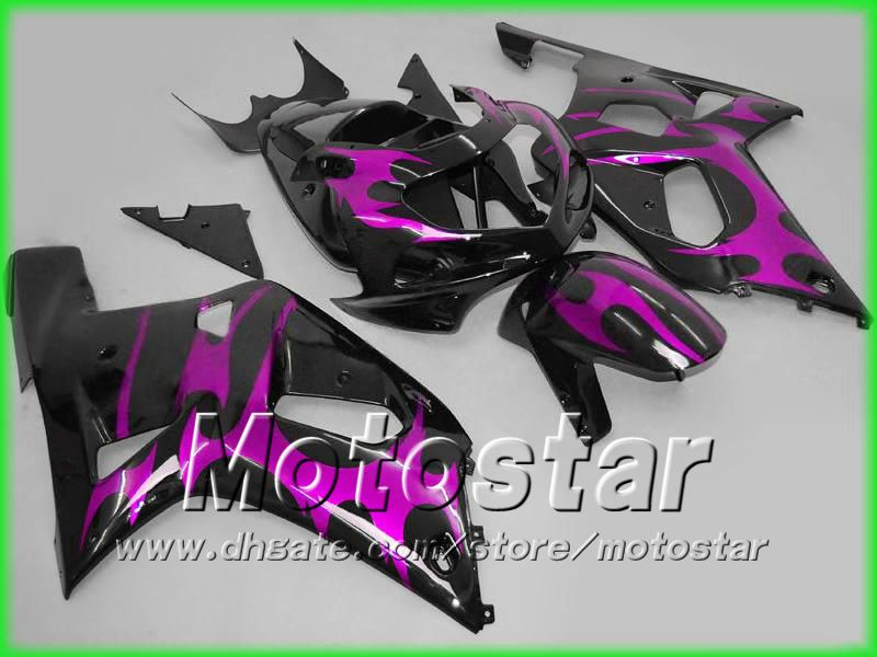 7 Regali Kit carenatura fiamma viola GSXR 600 750 K1 01 02 03 GSX-R600 GSX-R750 2001 2002 2003 accetta colore personalizzato