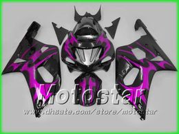 7 Gifts Purple flame fairing kit FOR GSXR 600 750 K1 01 02 03 GSX-R600 GSX-R750 2001 2002 2003 accept custom color