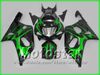 Gratis verzending Groen zwart kuip kit voor SUZUKI GSXR 600 750 K1 GSXR600 01 02 03 GSX-R750 body GSX-R600 2001 2002 2003