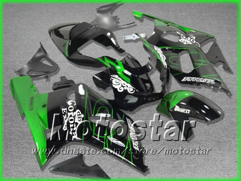 Livraison gratuite kit de carénage noir vert pour suzuki GSXR 600 750 K1 2001 2002 2003 GSXR600 GSXR750 01 02 03 GSX-R600 R750