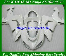 Newest Complete white Fairing kit for KAWASAKI Ninja ZX10R 06 07 ZX-10R 2006 2007 ZX 10R 06 07 Fairings set