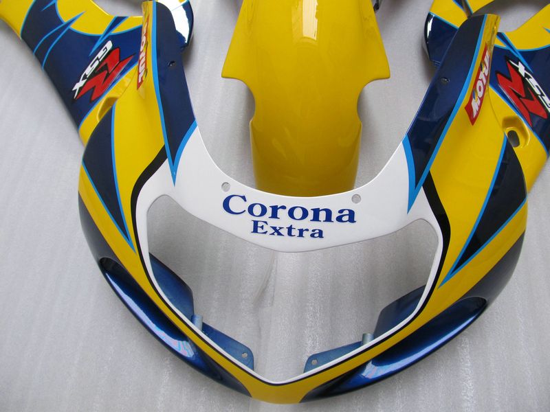 Yellow Corona Fairings Zestaw do Suzuki GSXR 600 750 K1 GSXR600 GSXR750 01 02 03 R600 R750 2001 2002 2003 Motocykl
