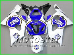 White Blue LUCKY STRIKE bodywork fairing kit for suzuki GSXR 600 750 K4 2004 2005 GSXR600 GSXR750 04 05 R600 R750 fairings